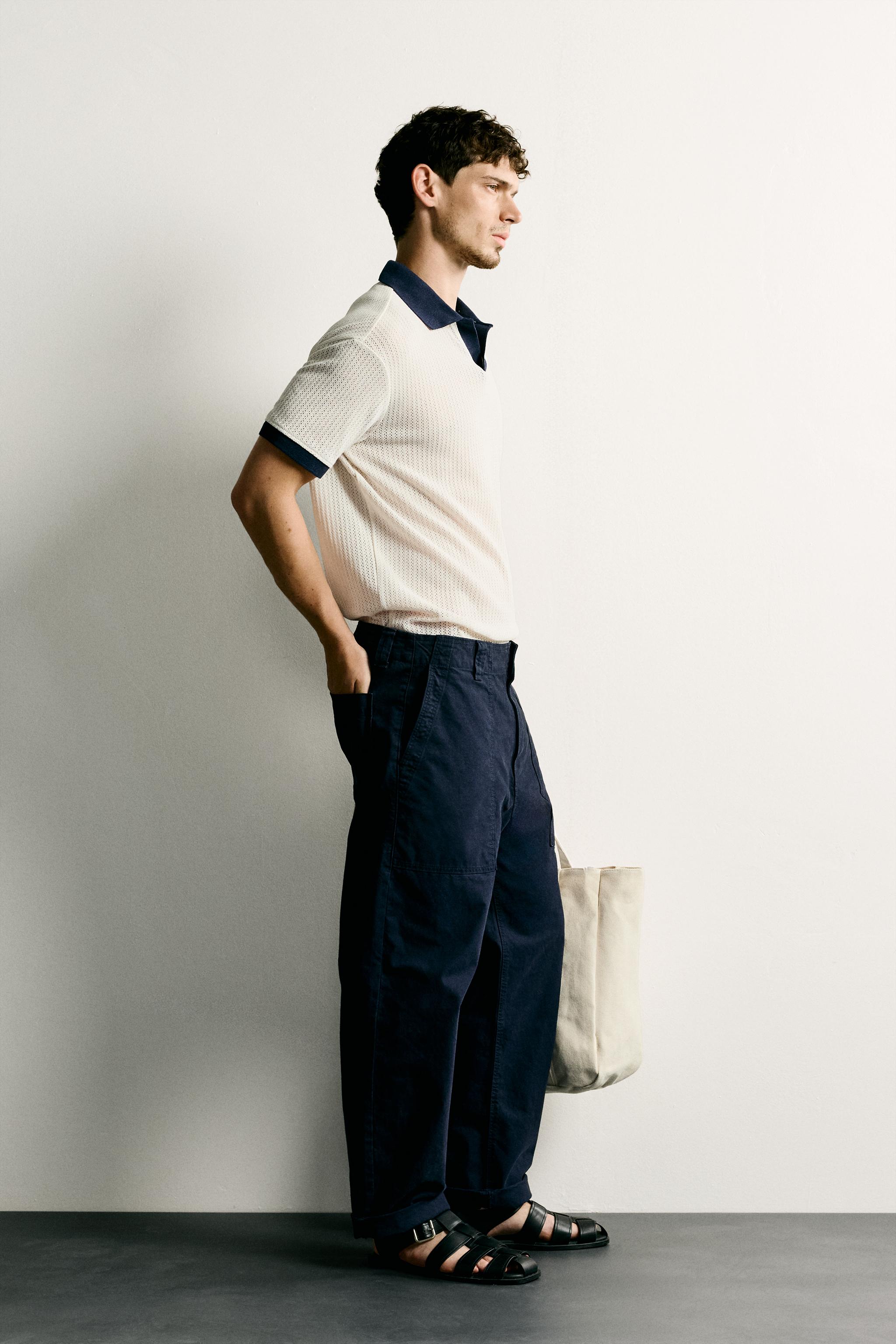 POLO REGULAR FIT À STRUCTURE AJOURÉE